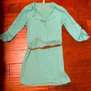 Bright teal dress